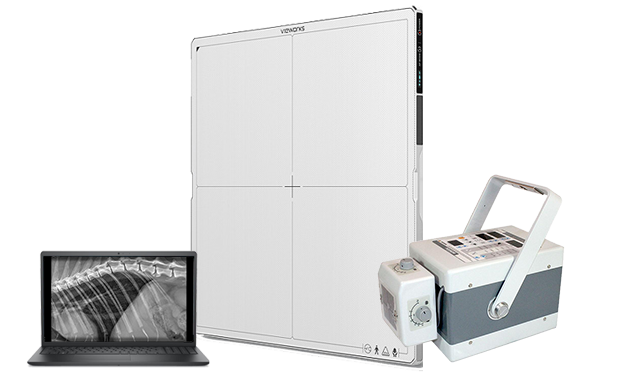 Combo 05 —  Detector Digital VIVIX-S 4343VW + Raio-X Portátil PXP 110 kVp / 100 mA